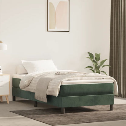 Materasso A Molle Insacchettate Rigidità Media 100X220X20 Cm In Velluto Verde Scuro