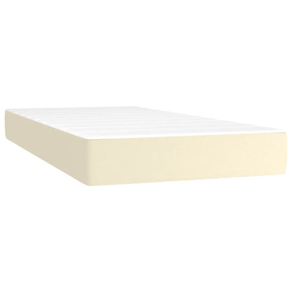Materasso A Molle Insacchettate Rigidità Media Crema 100X200X20 Cm In Similpelle Bianco
