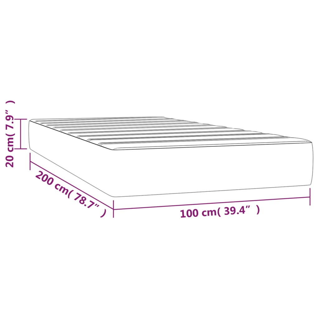 Materasso A Molle Insacchettate Rigidità Media Crema 100X200X20 Cm In Similpelle Bianco