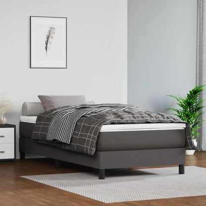 Materasso A Molle Insacchettate Rigidità Media 180X200X20 Cm In Similpelle Grigio