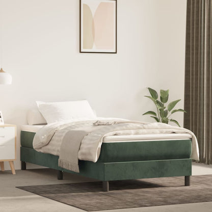 Materasso A Molle Insacchettate Rigidità Media 100X220X20 Cm In Velluto Verde Scuro