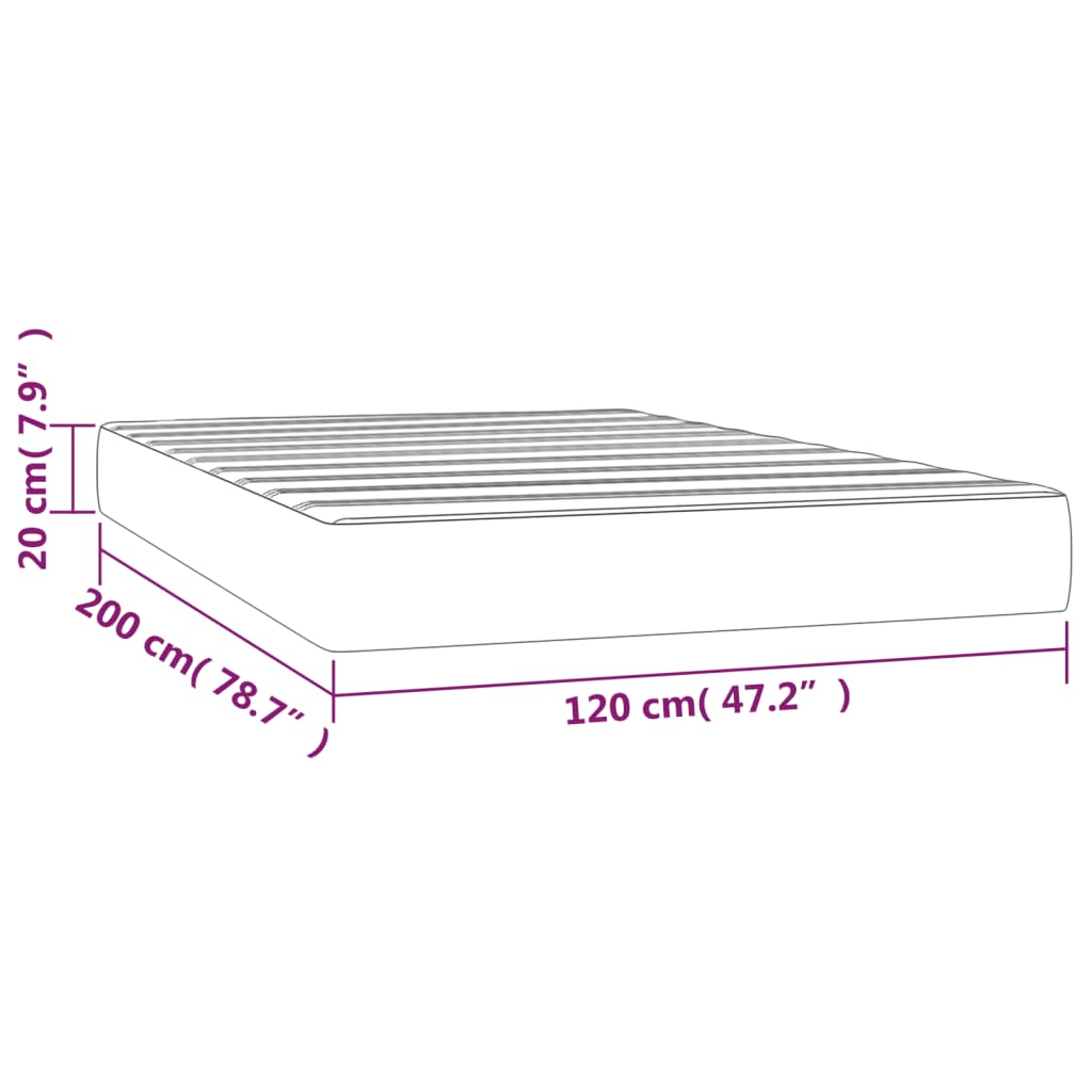 Materasso A Molle Insacchettate Rigidità Media 120X200X20 Cm Grigio Chiaro
