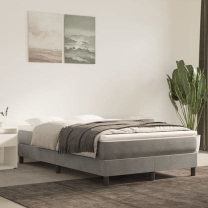 Materasso A Molle Insacchettate Rigidità Media 140X220X20 Cm In Velluto Grigio Chiaro