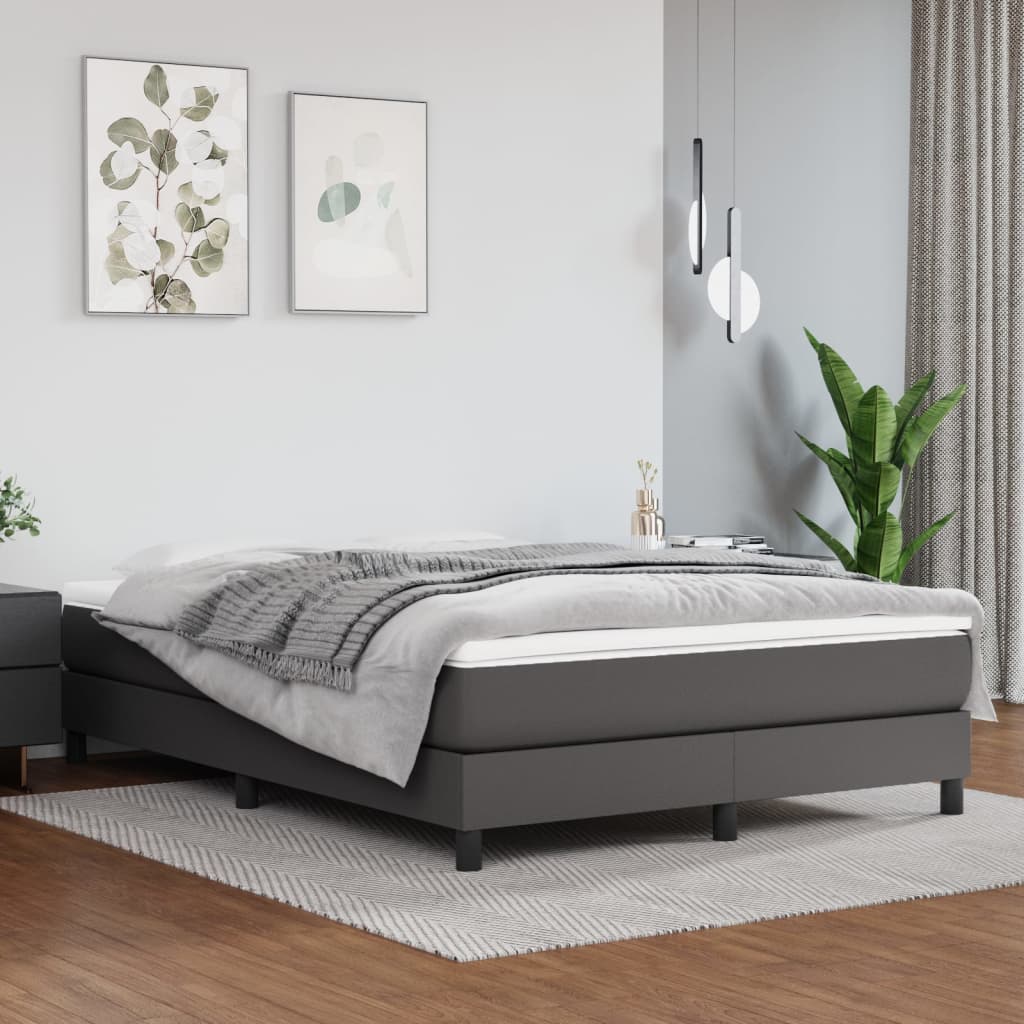 Materasso A Molle Insacchettate Rigidità Media 180X200X20 Cm In Similpelle Grigio
