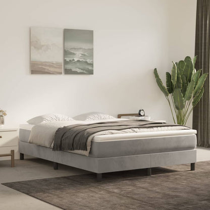 Materasso A Molle Insacchettate Rigidità Media 140X220X20 Cm In Velluto Grigio Chiaro