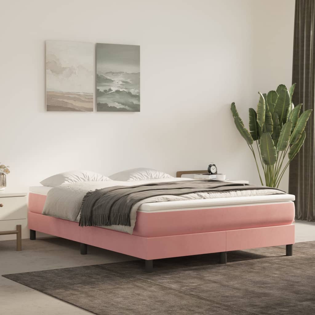 Materasso A Molle Insacchettate Rigidità Media 140X220X20 Cm In Velluto Rosa