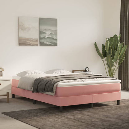 Materasso A Molle Insacchettate Rigidità Media 140X220X20 Cm In Velluto Rosa