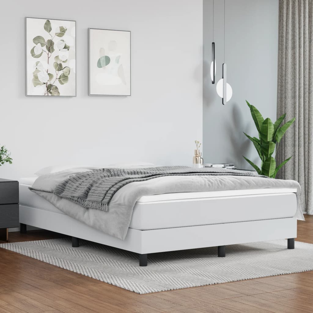 Materasso A Molle Insacchettate Rigidità Media 120X200X20 Cm In Similpelle Bianco
