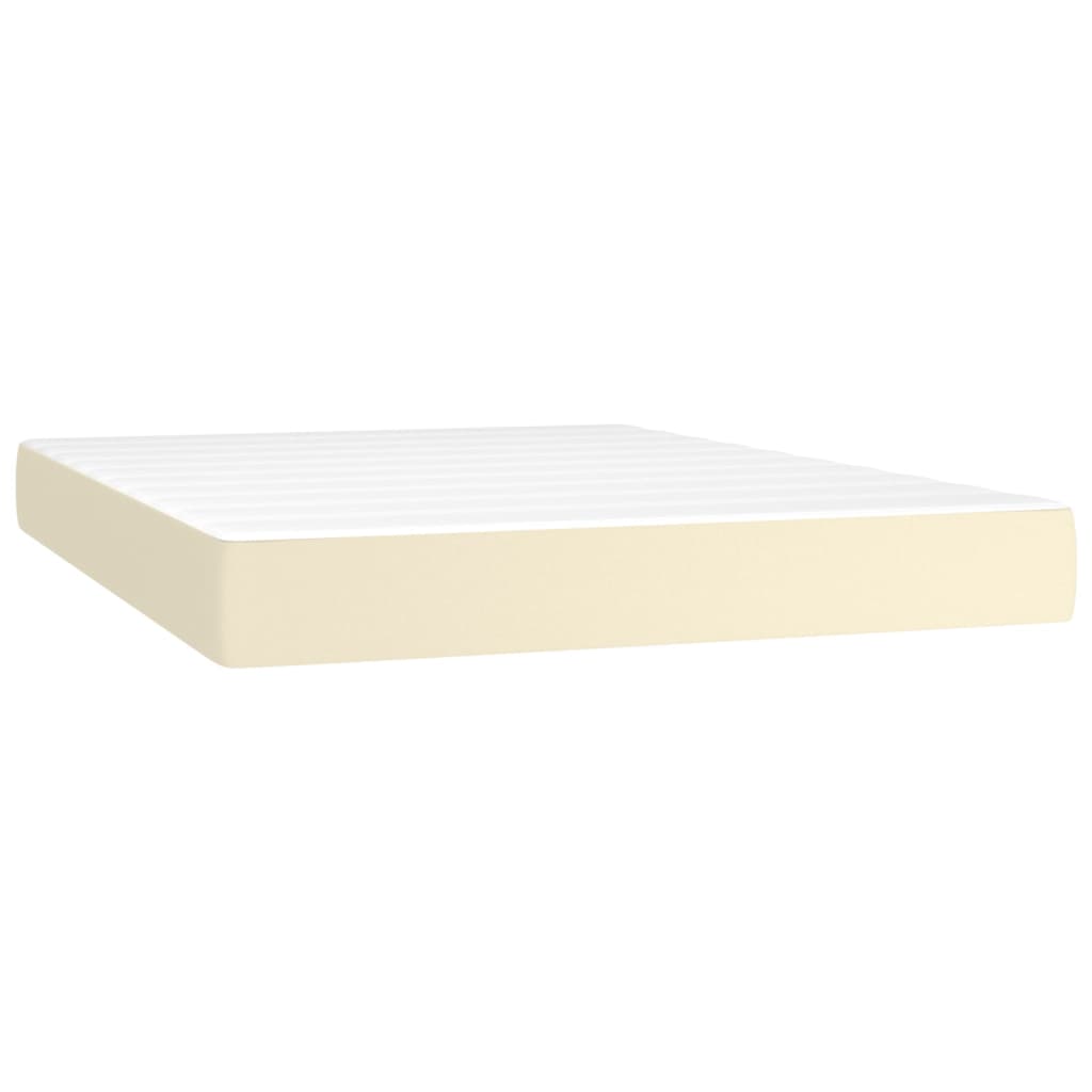 Materasso A Molle Insacchettate Rigidità Media Crema 140X200X20 Cm In Similpelle Bianco