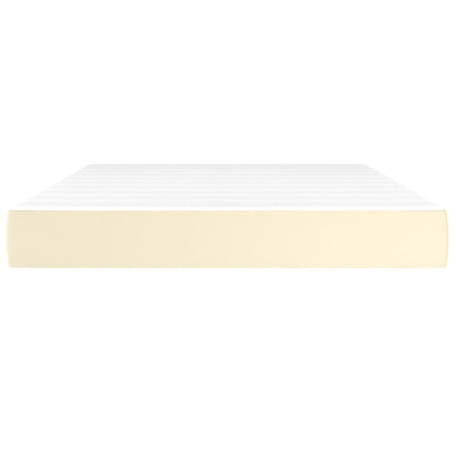 Materasso A Molle Insacchettate Rigidità Media Crema 140X200X20 Cm In Similpelle Bianco