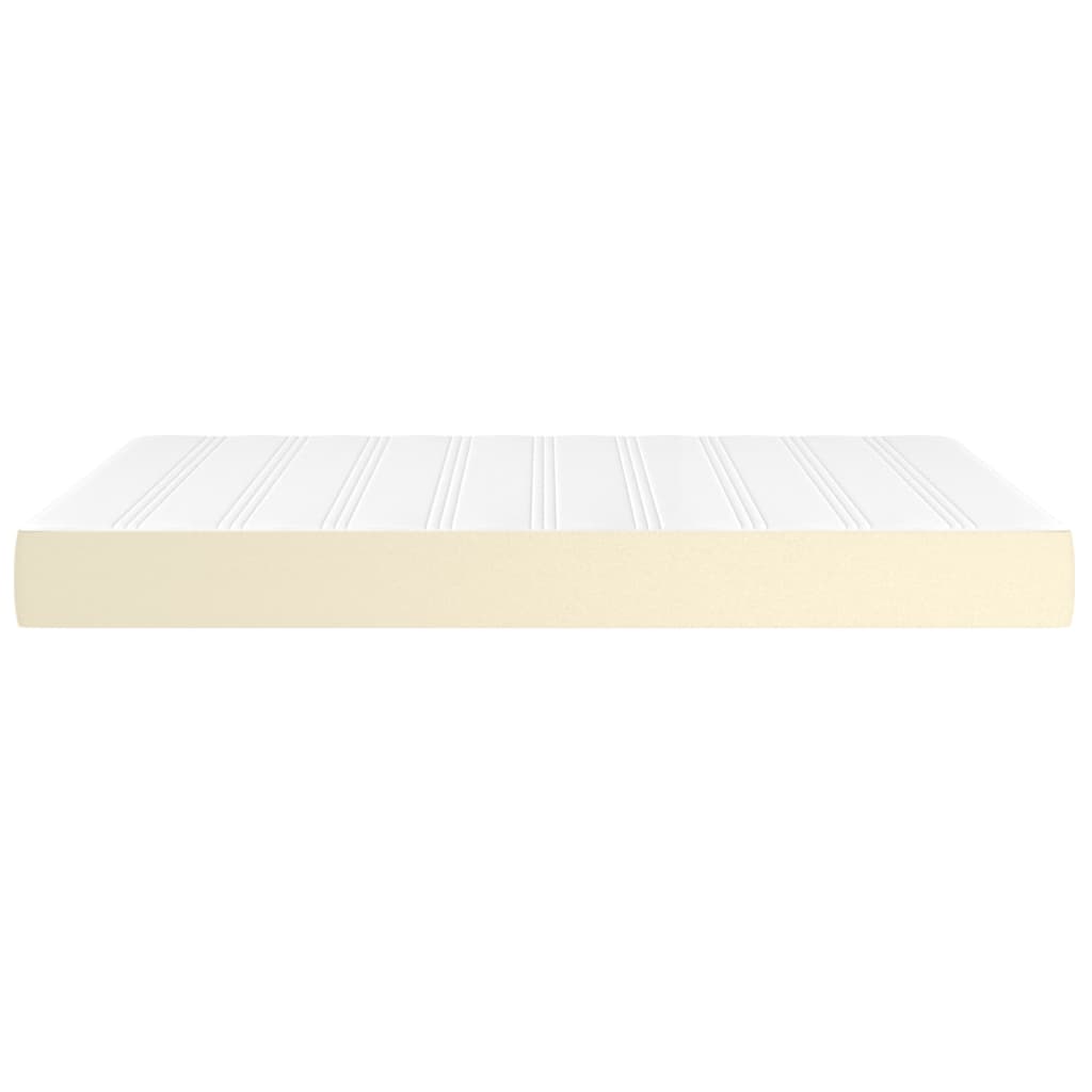 Materasso A Molle Insacchettate Rigidità Media Crema 140X200X20 Cm In Similpelle Bianco