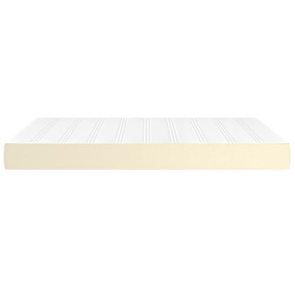 Materasso A Molle Insacchettate Rigidità Media Crema 140X200X20 Cm In Similpelle Bianco