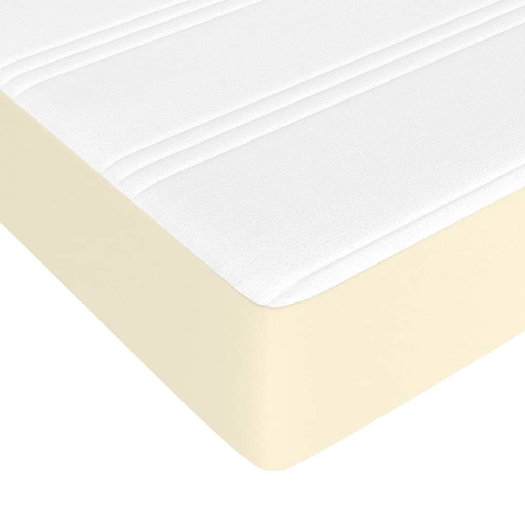Materasso A Molle Insacchettate Rigidità Media Crema 140X200X20 Cm In Similpelle Bianco