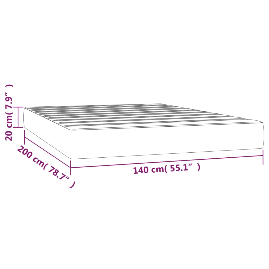 Materasso A Molle Insacchettate Rigidità Media Crema 140X200X20 Cm In Similpelle Bianco