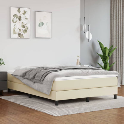 Materasso A Molle Insacchettate Rigidità Media Crema 140X200X20 Cm In Similpelle Bianco