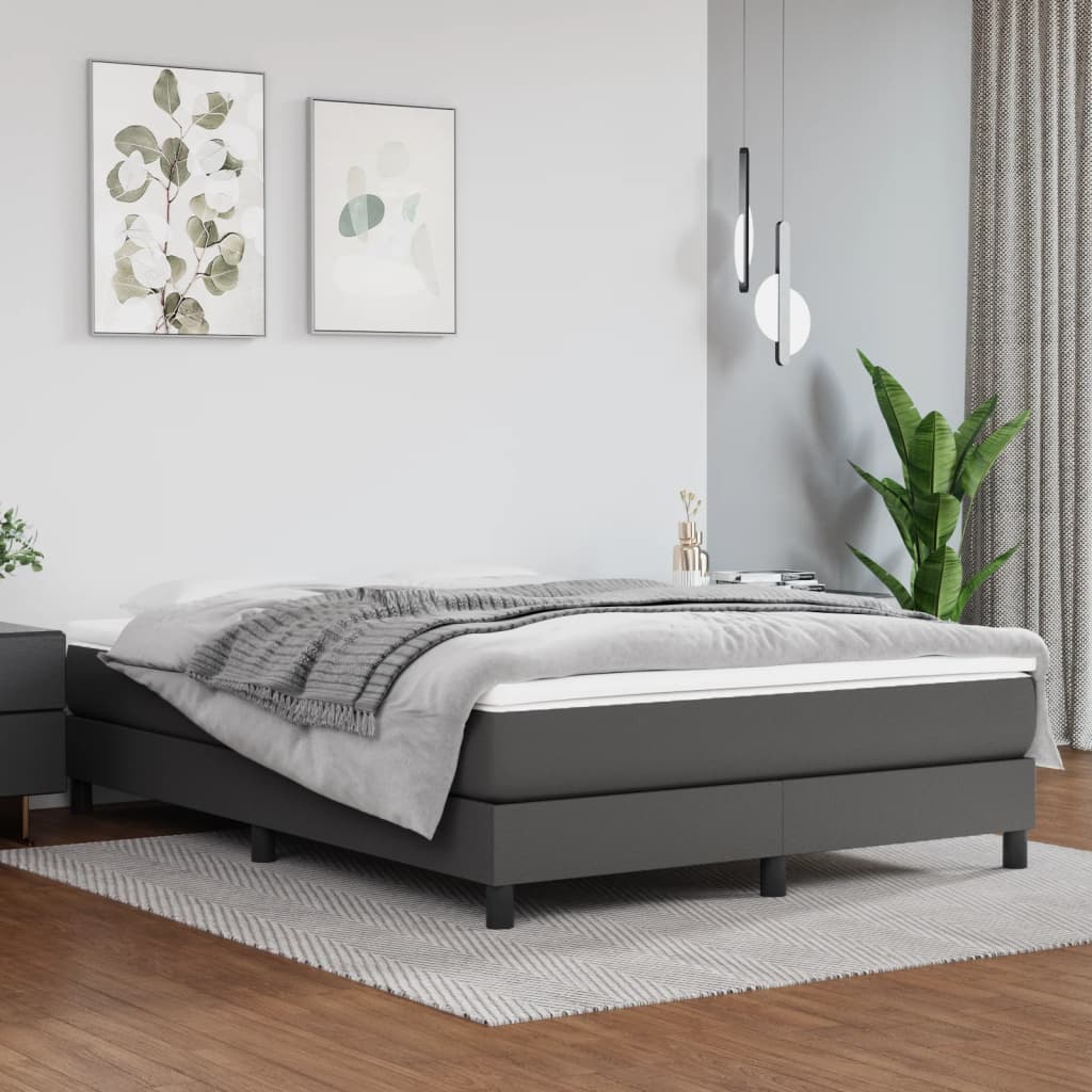 Materasso A Molle Insacchettate Rigidità Media 180X200X20 Cm In Similpelle Grigio