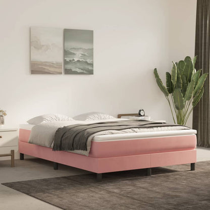 Materasso A Molle Insacchettate Rigidità Media 140X220X20 Cm In Velluto Rosa