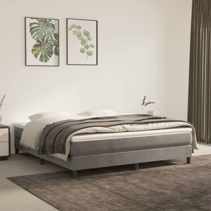 Materasso A Molle Insacchettate Rigidità Media 140X220X20 Cm In Velluto Grigio Chiaro