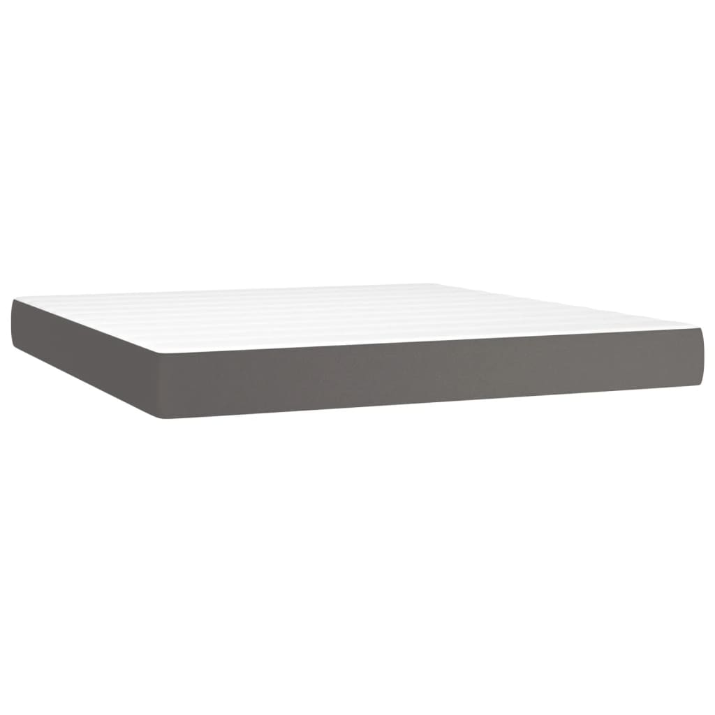 Materasso A Molle Insacchettate Rigidità Media 180X200X20 Cm In Similpelle Grigio