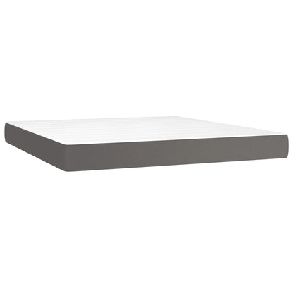 Materasso A Molle Insacchettate Rigidità Media 180X200X20 Cm In Similpelle Grigio