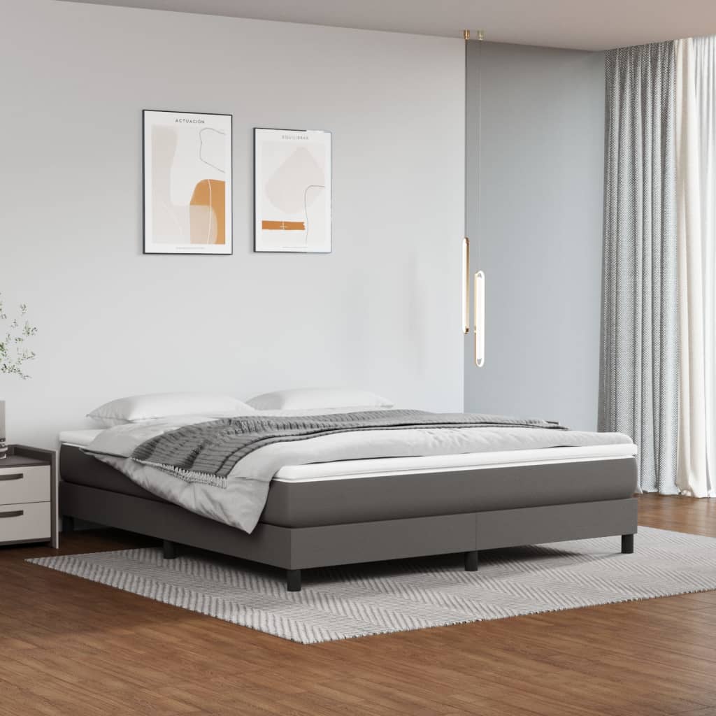 Materasso A Molle Insacchettate Rigidità Media 180X200X20 Cm In Similpelle Grigio