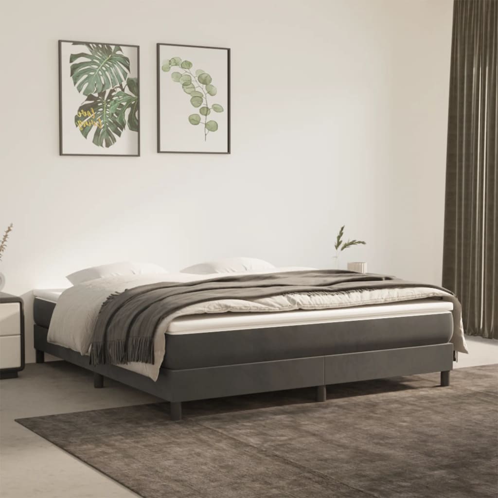 Materasso A Molle Insacchettate Rigidità Media 100X220X20 Cm In Velluto Grigio Scuro