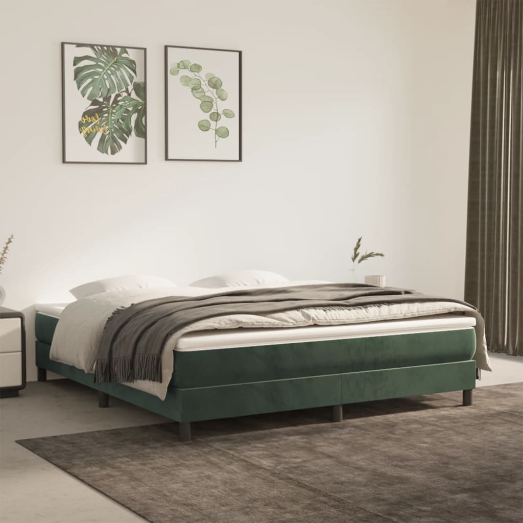Materasso A Molle Insacchettate Rigidità Media 100X220X20 Cm In Velluto Verde Scuro