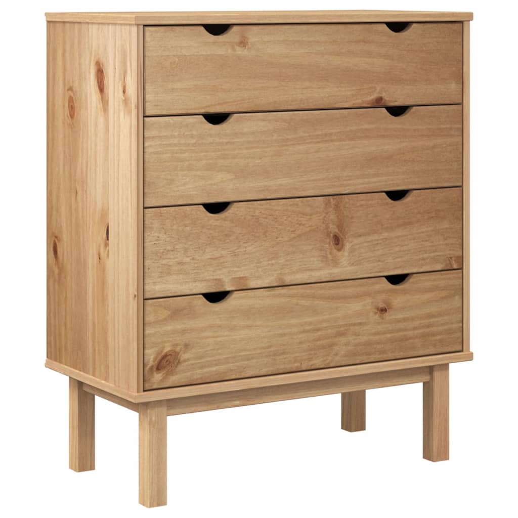 Cassettiera Otta 76,5X39,5X90 Cm In Legno Massello Di Pino