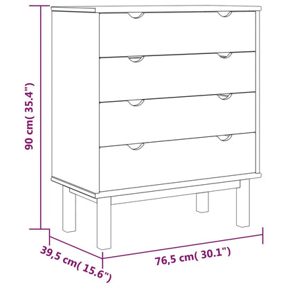 Cassettiera Otta 76,5X39,5X90 Cm In Legno Massello Di Pino