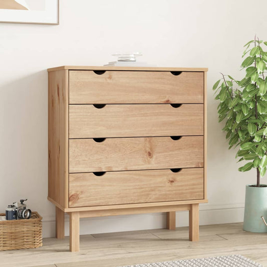 Cassettiera Otta 76,5X39,5X90 Cm In Legno Massello Di Pino