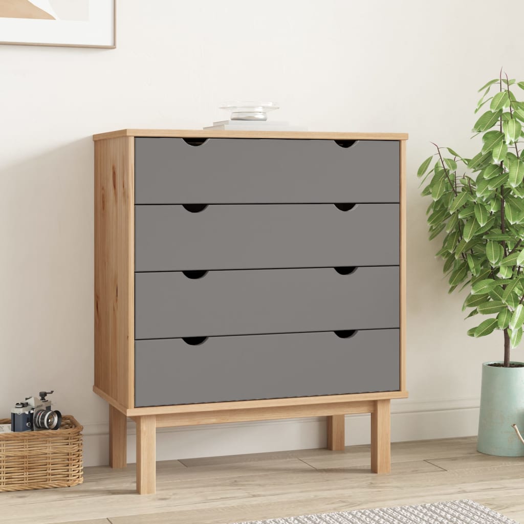 Cassettiera Otta 76,5X39,5X90 Cm In Legno Massello Di Pino