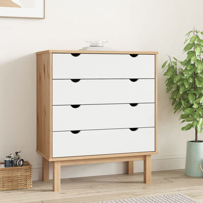 Cassettiera Otta 76,5X39,5X90 Cm In Legno Massello Di Pino