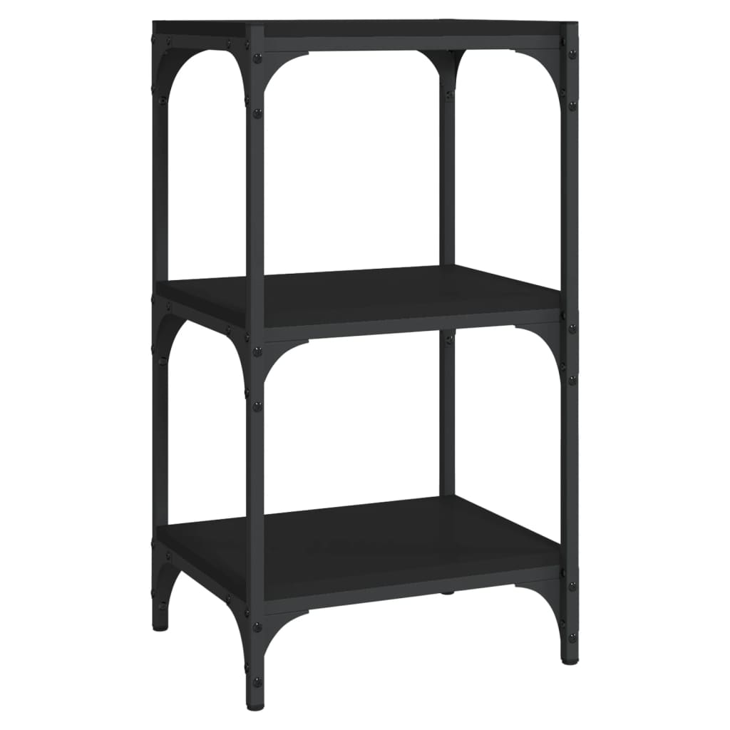 Mobile Porta Libri 40X33X70,5Cm Legno Multistrato Acciaio Nero