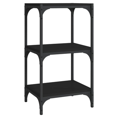Mobile Porta Libri 40X33X70,5Cm Legno Multistrato Acciaio Nero
