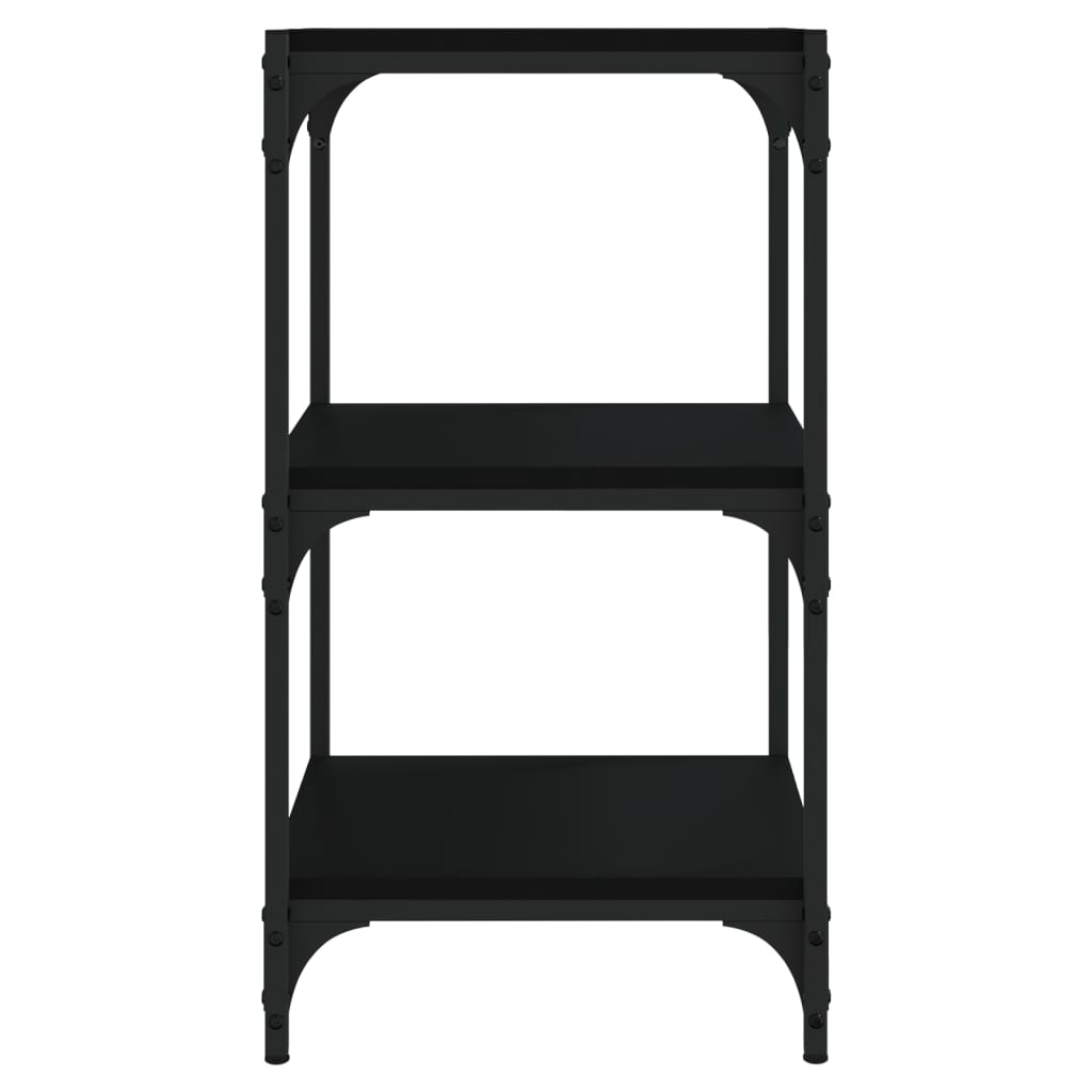 Mobile Porta Libri 40X33X70,5Cm Legno Multistrato Acciaio Nero