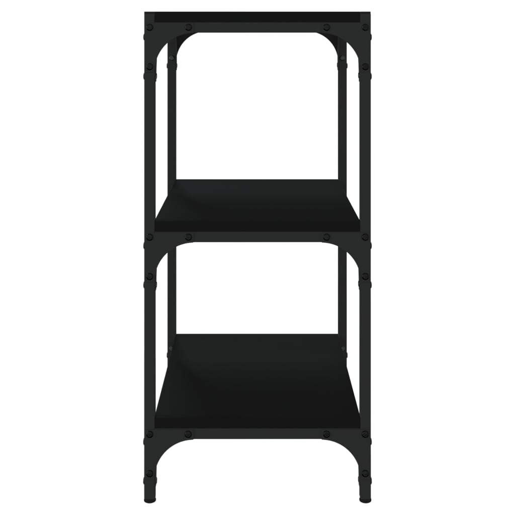Mobile Porta Libri 40X33X70,5Cm Legno Multistrato Acciaio Nero