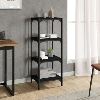 Mobile Porta Libri 40X33X70,5Cm Legno Multistrato Acciaio Nero