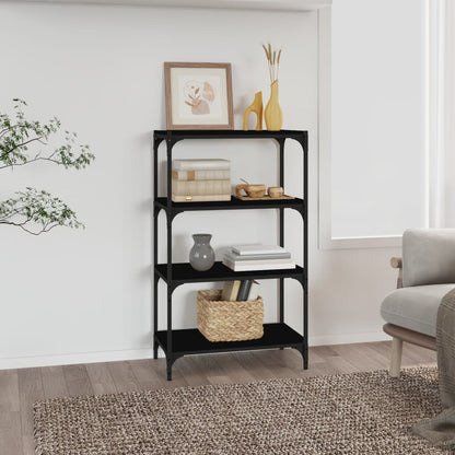 Mobile Porta Libri 40X33X70,5Cm Legno Multistrato Acciaio Nero