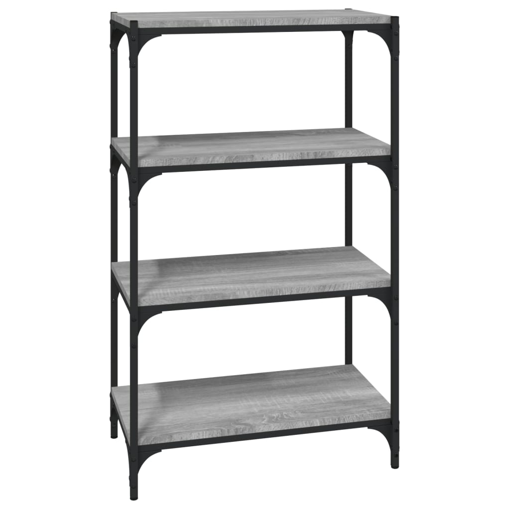 Libreria 60X33X Legno Multistrato E Acciaio Grigio Sonoma
