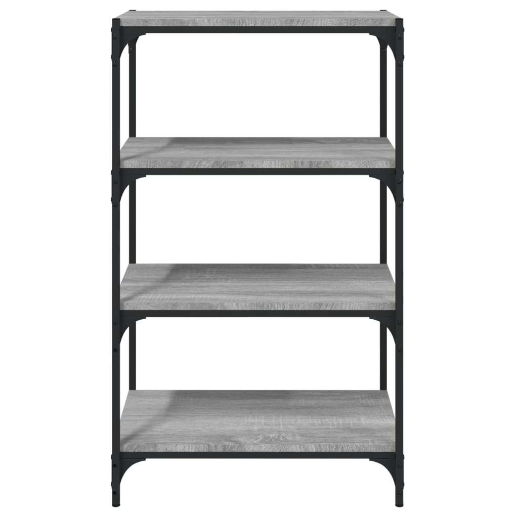 Libreria 60X33X Legno Multistrato E Acciaio Grigio Sonoma