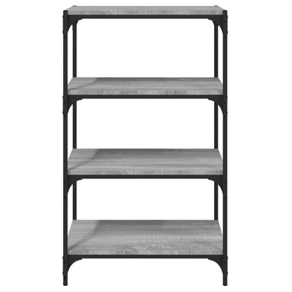 Libreria 60X33X Legno Multistrato E Acciaio Grigio Sonoma