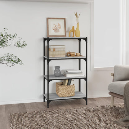 Libreria 60X33X Legno Multistrato E Acciaio Grigio Sonoma