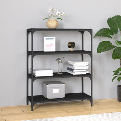 Mobile Porta Libri 40X33X70,5Cm Legno Multistrato Acciaio Nero