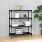 Mobile Porta Libri 40X33X70,5Cm Legno Multistrato Acciaio Nero
