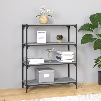 Libreria 60X33X Legno Multistrato E Acciaio Grigio Sonoma