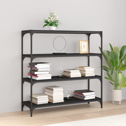 Mobile Porta Libri 40X33X70,5Cm Legno Multistrato Acciaio Nero