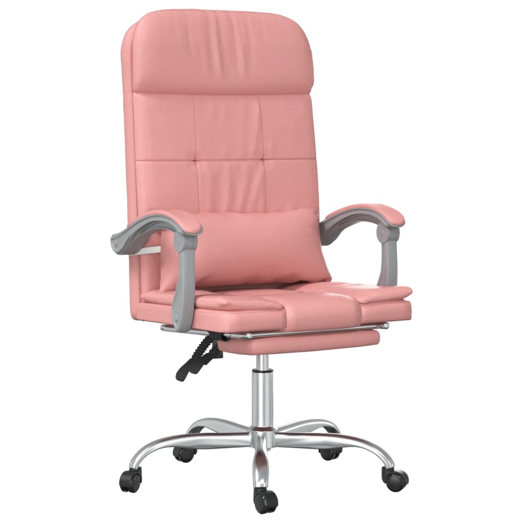 Poltrona Da Ufficio Massaggiante Reclinabile Rosa In Similpelle