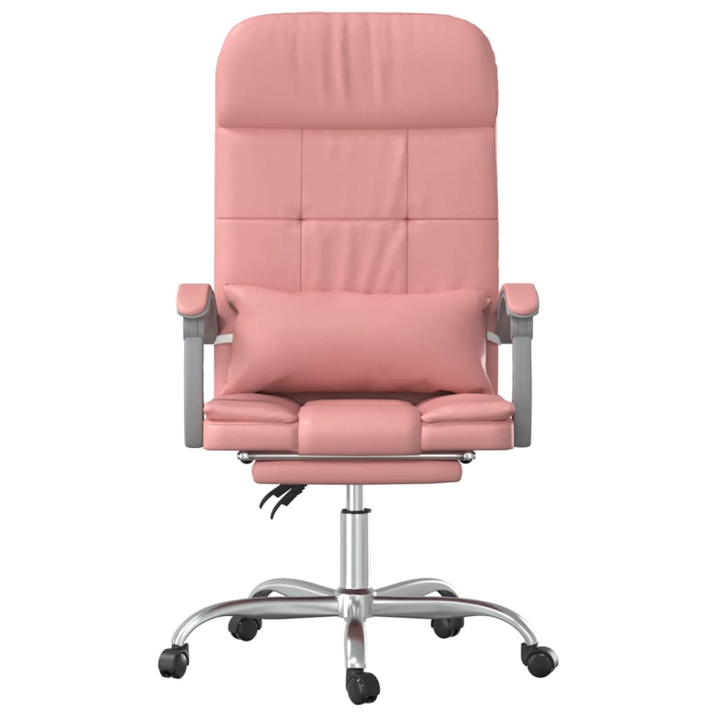 Poltrona Da Ufficio Massaggiante Reclinabile Rosa In Similpelle