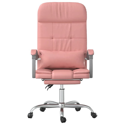Poltrona Da Ufficio Massaggiante Reclinabile Rosa In Similpelle