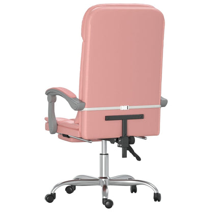 Poltrona Da Ufficio Massaggiante Reclinabile Rosa In Similpelle